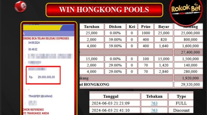 Bukti Pembayaran Hadiah TOGEL Terbesar rokokbet Tanggal 04 Juni 2024