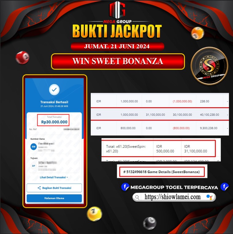 Bukti Pembayaran Hadiah Games Terbesar shiowla Tanggal 21 Juni 2024