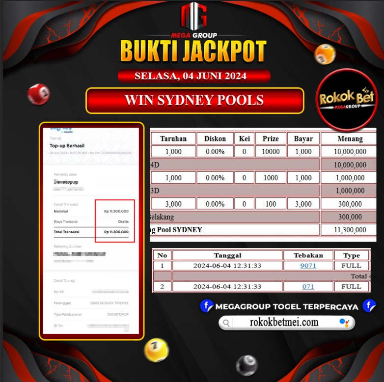 Bukti Pembayaran Hadiah TOGEL Terbesar rokokbet Tanggal 04 Juni 2024