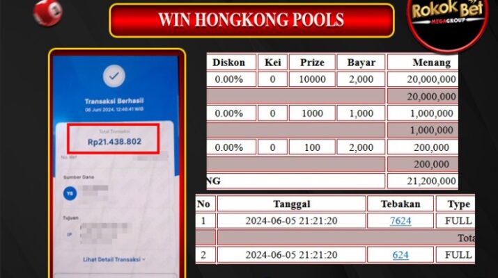 Bukti Pembayaran Hadiah TOGEL Terbesar rokokbet Tanggal 06 Juni 2024