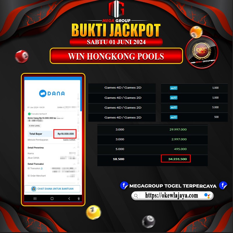 Bukti Pembayaran Hadiah TOGEL Terbesar rokokbet Tanggal 01 JUNI 2024