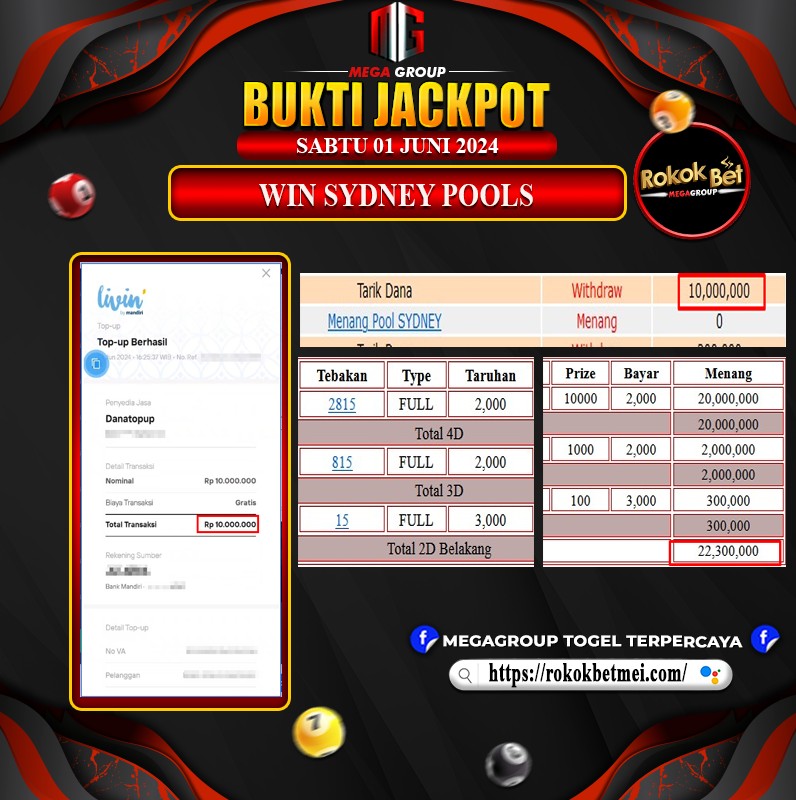 Bukti Pembayaran Hadiah TOGEL Terbesar rokokbet Tanggal 01 Juni 2024