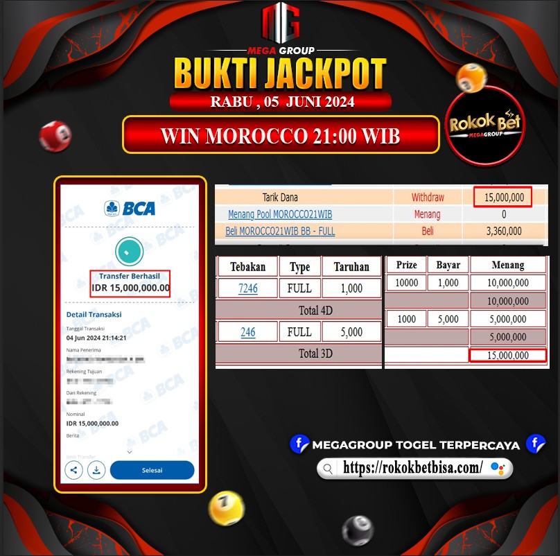 Bukti Pembayaran Hadiah TOGEL Terbesar rokokbet Tanggal 05 Juni 2024