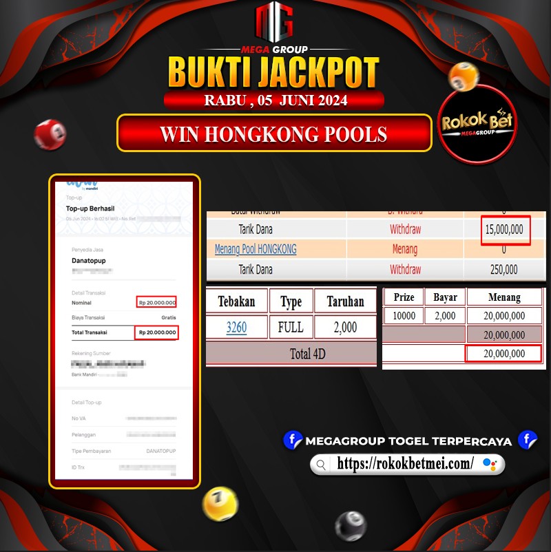 Bukti Pembayaran Hadiah TOGEL Terbesar rokokbet Tanggal 05 Juni 2024