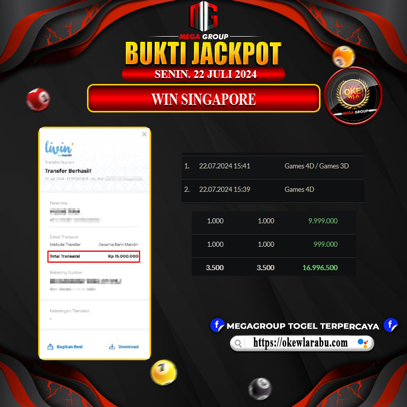 Bukti Pembayaran Hadiah Games Terbesar Okewla Tanggal 24 JULI 2024