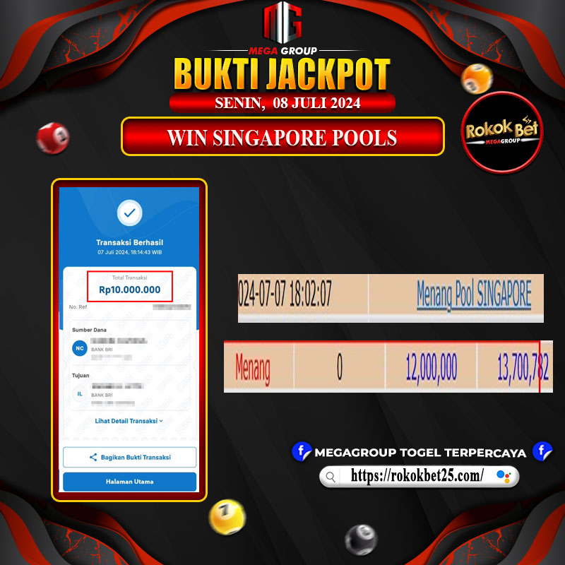 Bukti Pembayaran Hadiah Togel Terbesar rokokbet Tanggal 07 Juli 2024