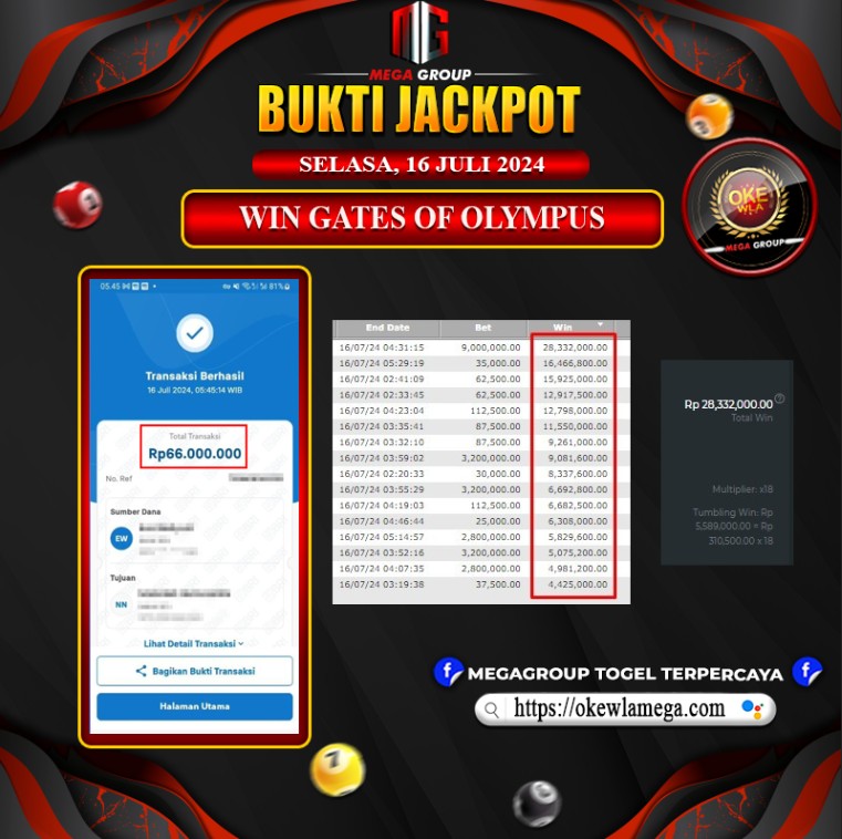 Bukti Pembayaran Hadiah Games Terbesar okewla Tanggal 16 juli 2024