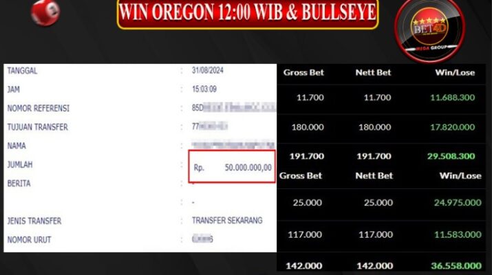 Bukti Pembayaran Hadia Togel Terbesar bet4d Tanggal 31 agustus 2024