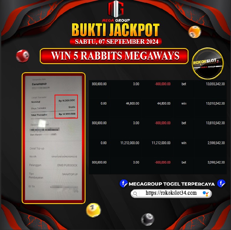 Bukti Pembayaran Hadiah Games Terbesar Rokokslot Tanggal 07 SEPTEMBER 2024