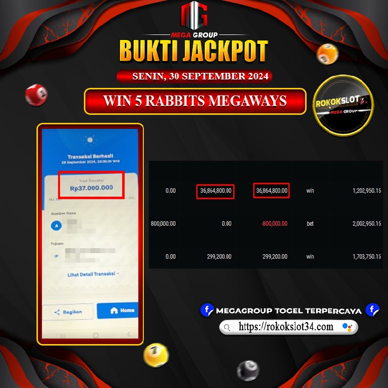 Bukti Pembayaran Hadiah Games Terbesar ROKOKSLOT Tanggal 30 September 2024