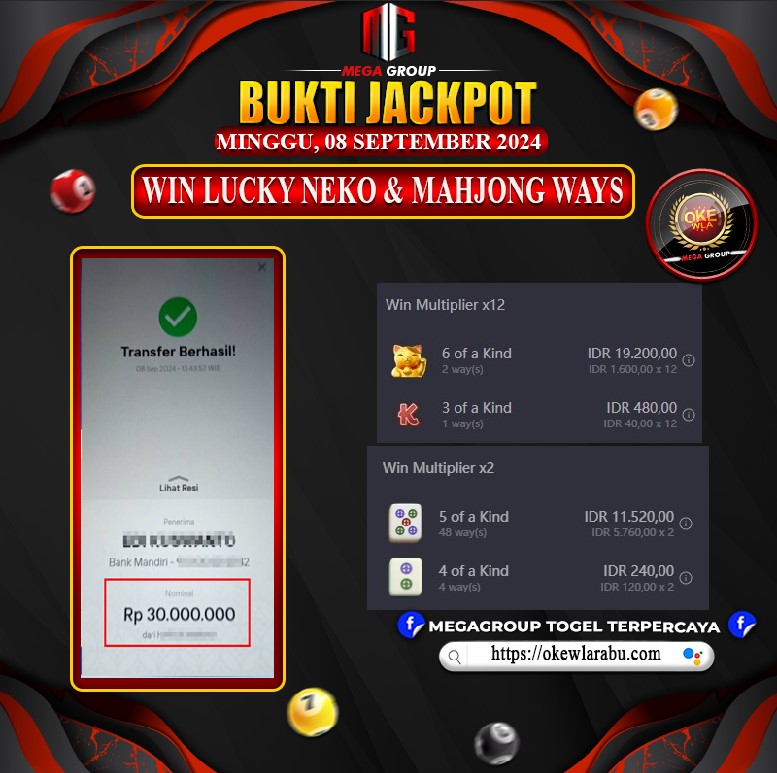 Bukti Pembayaran Hadiah Games Terbesar SHIOWLA Tanggal 08 SEPTEMBER 2024