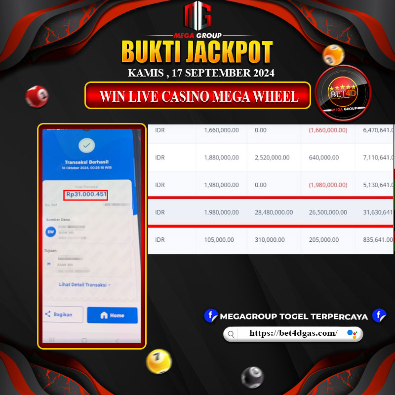 Bukti Pembayaran Hadiah Games Terbesar BET4D Tanggal 17 Oktober 2024