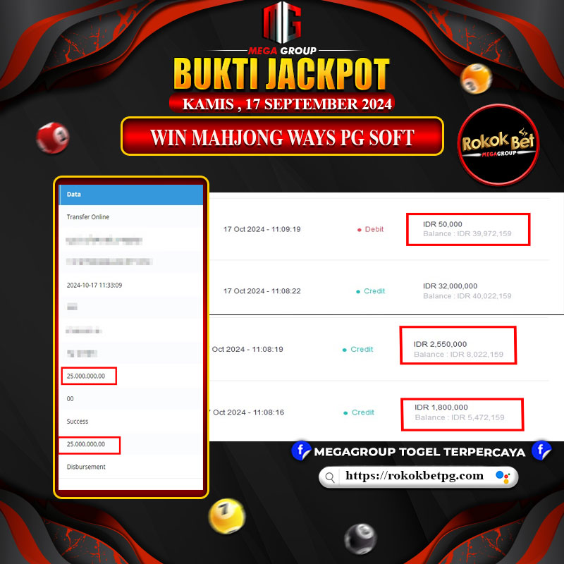 Bukti Pembayaran Hadiah Games Terbesar ROKOKBET Tanggal 18 Oktober 2024