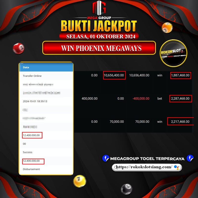 Bukti Pembayaran Hadiah Games Terbesar ROKOKSLOT Tanggal 01 OKTOBER 2024