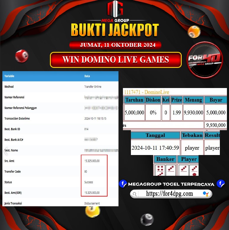 Bukti Pembayaran Hadiah  Togel Terbesar FOR4D Tanggal 11 OKTOBER 2024