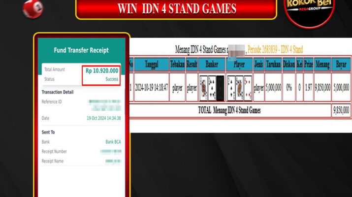 Bukti Pembayaran Hadiah Togel Terbesar ROKOKBET Tanggal 19 Oktober 2024