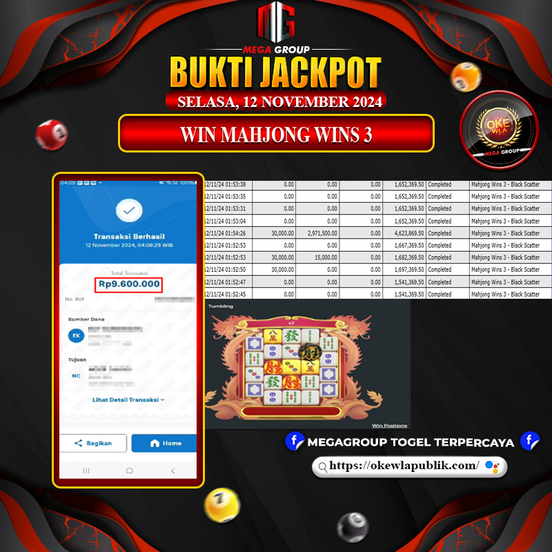 Bukti Pembayaran Hadiah Togel Terbesar okewla Tanggal 12 November 2024