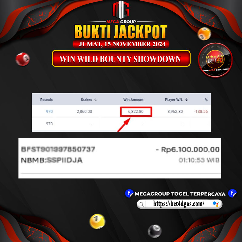 Bukti Pembayaran Hadiah Games Terbesar BET4D Tanggal 15 November 2024