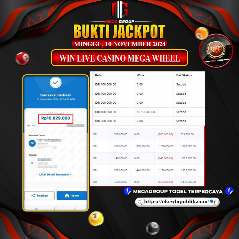 Bukti Pembayaran Hadiah Togel Terbesar okewla Tanggal 10 November 2024