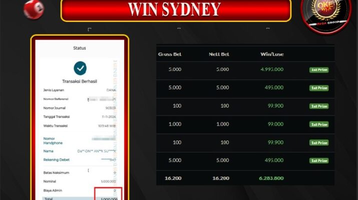 Bukti Pembayaran Hadiah Togel Terbesar okewla Tanggal 11 November 2024