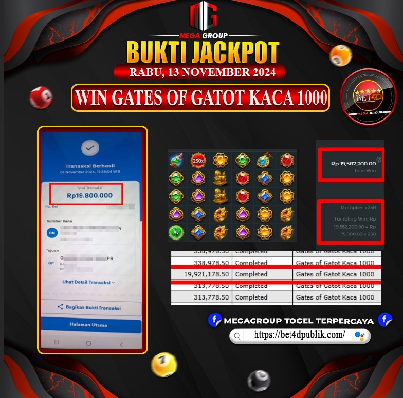 Bukti Pembayaran Hadiah Games Terbesar BET4D Tanggal 13 November 2024