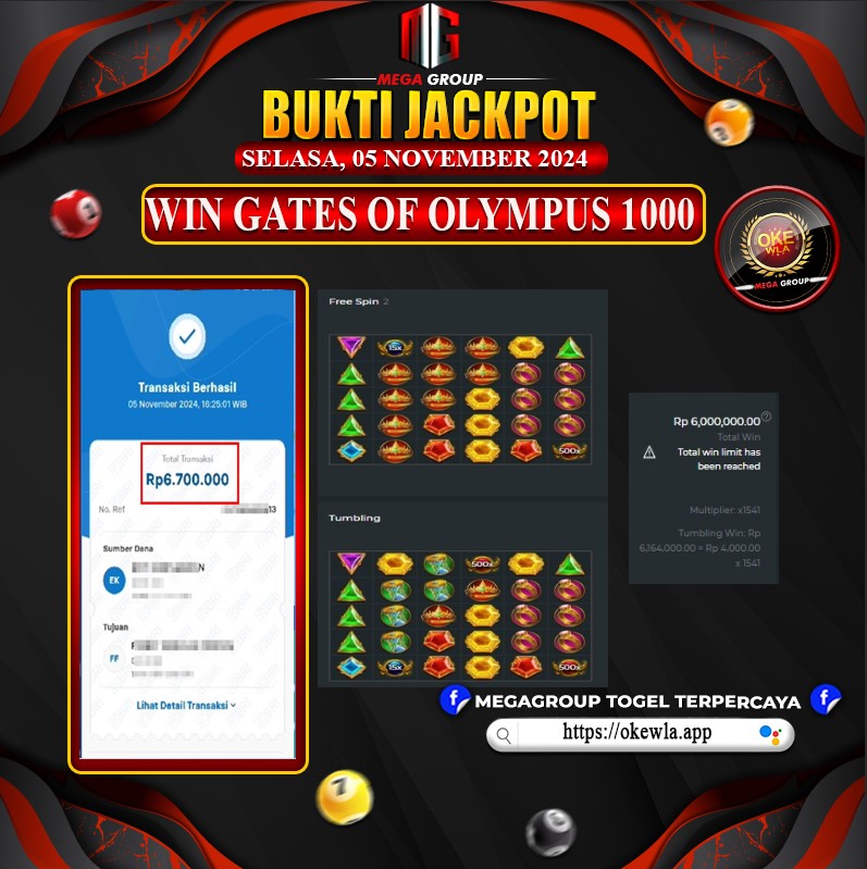 Bukti Pembayaran Hadiah Games Terbesar okewla Tanggal 05 November 2024